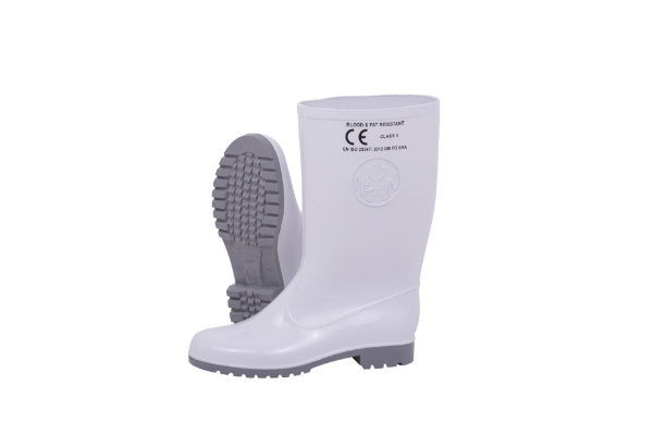 Picture of Neptun  Marina Calf Length Womens Gumboot Oil and Acid Resistant Sole White/Grey