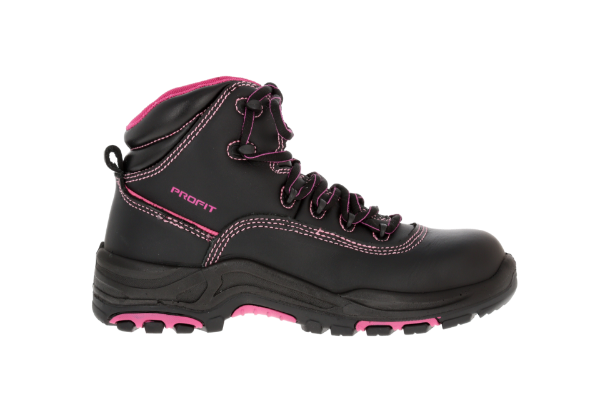 Picture of Profit Black Widow Black & Pink Safety Boot STC PU/RU