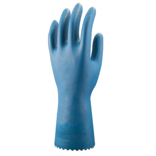 Picture of Unlined Latex Rubber Gloves - Blue