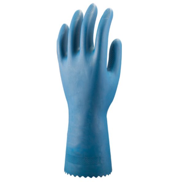 Picture of Unlined Latex Rubber Gloves - Blue