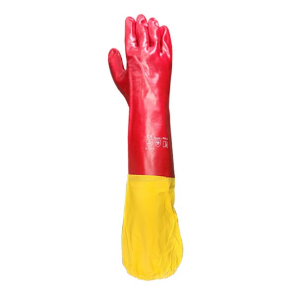 Picture of Red PVC Dipped Gloves With Extended Elasticated Cuff