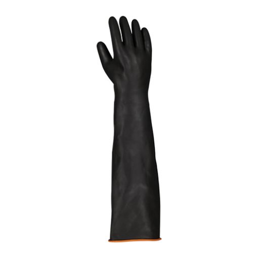Picture of 40cm Black Latex Rubber Gloves - Smooth