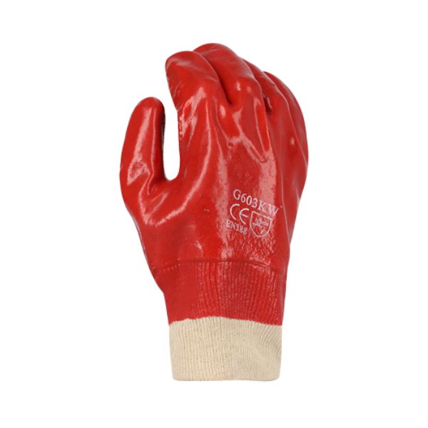 Picture of Red PVC Fully Dipped Gloves – Rough