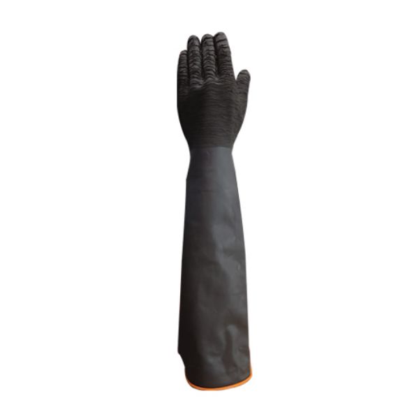 Picture of 40CM Black Latex Rubber Gloves – Rough