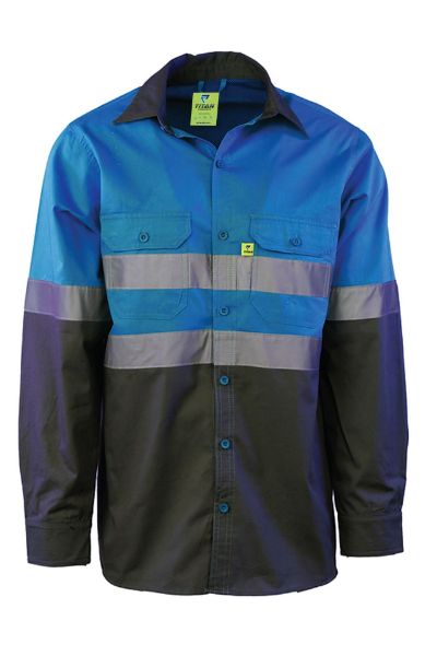 Picture of Titan Electric Blue & Charcoal 2 Tone Reflective Vented Shaft Shirt