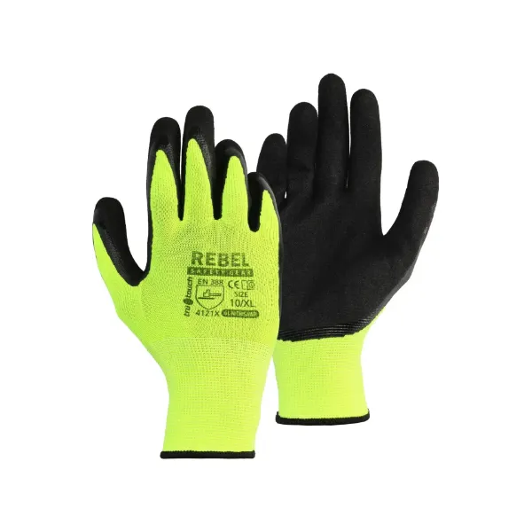 Picture of Rebel Hi Viz Nitrile Gloves - Yellow